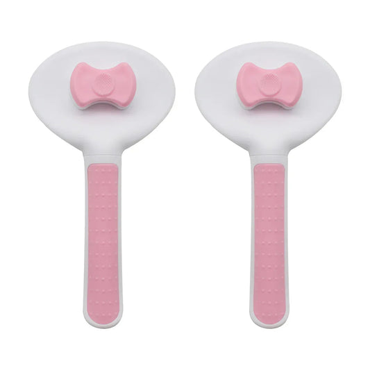 Set 2 perii cu mecanism de indepartare a parului, Naimeed D5178, pentru animale, Roz