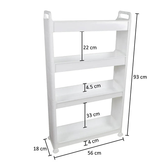 Raft multifunctional, 4 niveluri, Naimeed D5280, Alb, 56x18x93cm