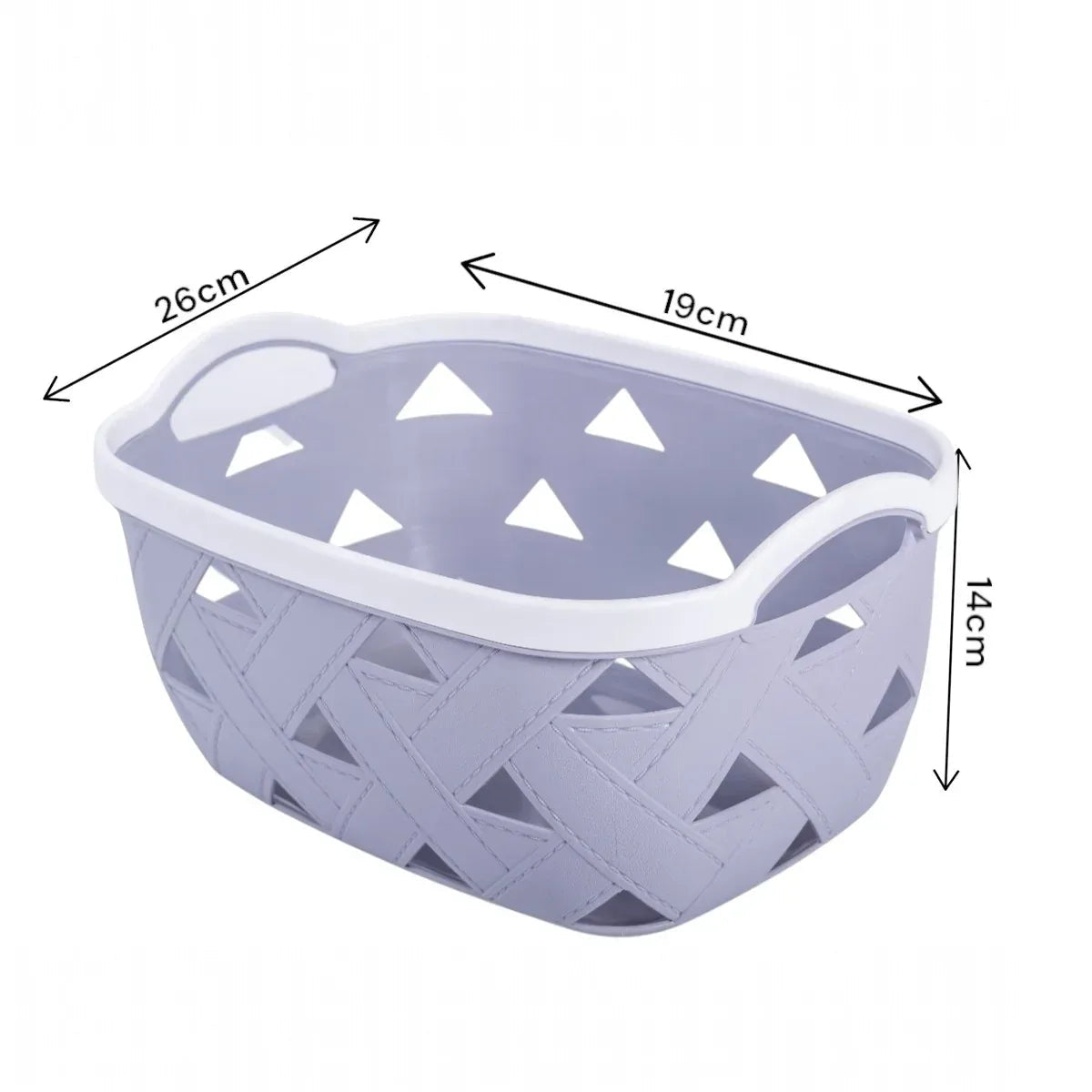 Set 3 cosuri depozitare, Naimeed D5341, D5342, D5343, plastic, 34x27x20 cm, 30x23x16 cm, 26x19x14 cm, Gri