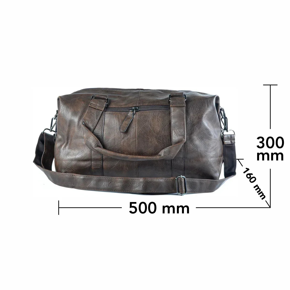 Geanta voiaj, pentru avion, piele ecologica, Naimeed D5413, Companion, Maro inchis, 50x16x30cm
