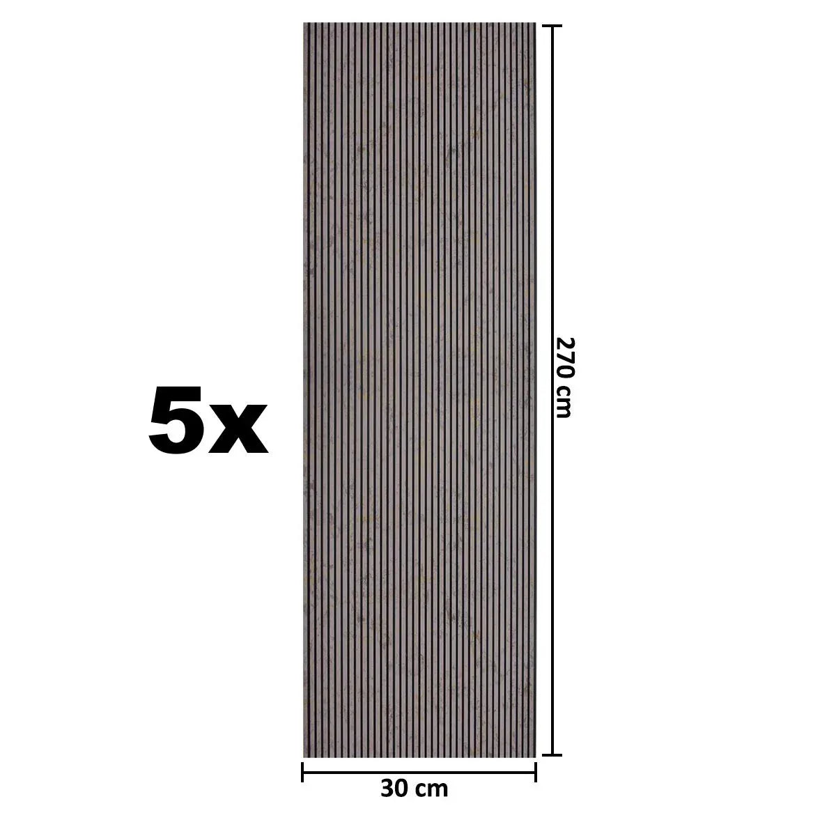 Set 5 panouri decorative, riflaj, polimer rigid, Naimeed D5462, 270x30x0.5cm, Crem