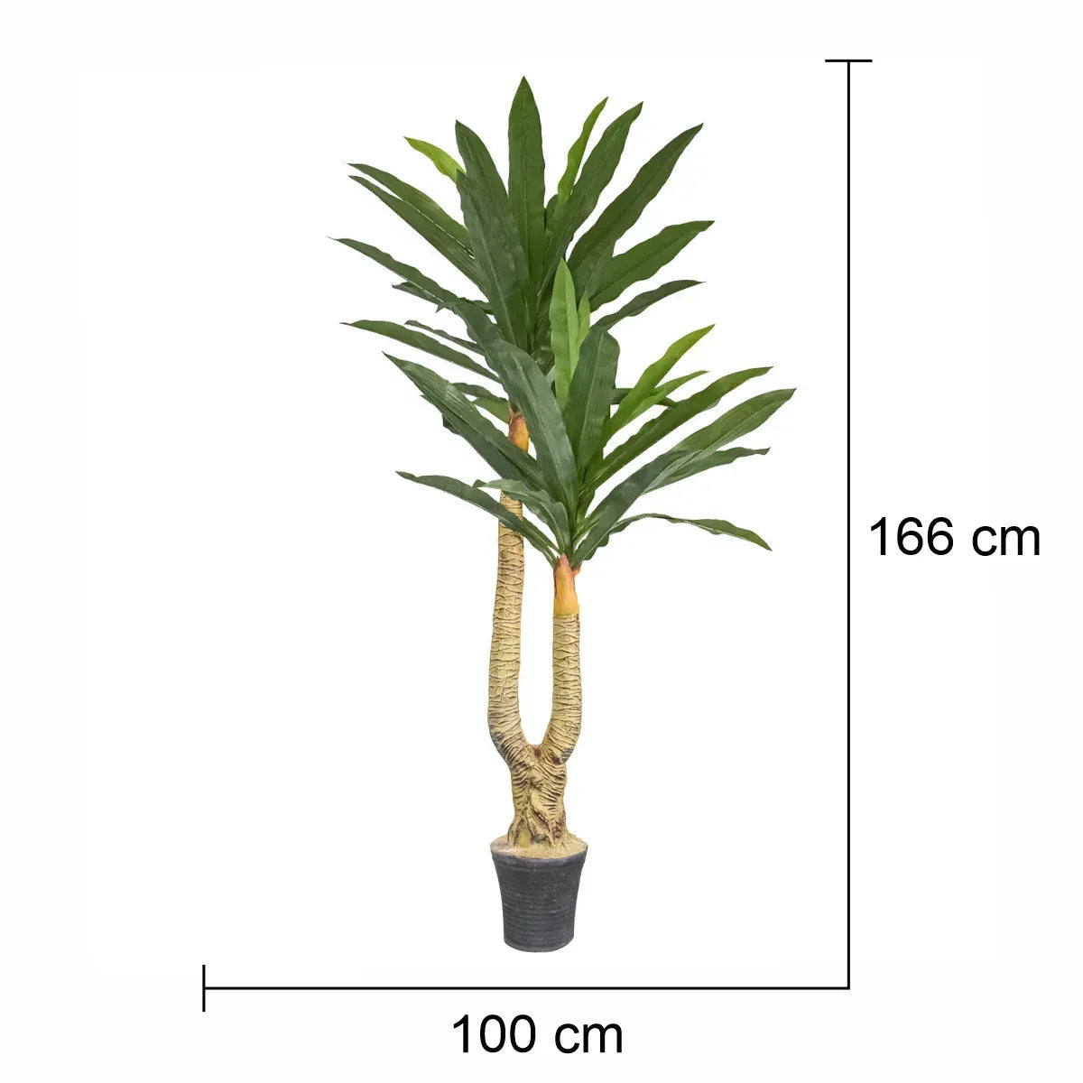 Copac artificial, Dracaena fara ghiveci, Naimeed D5612, 166x100 cm, Verde
