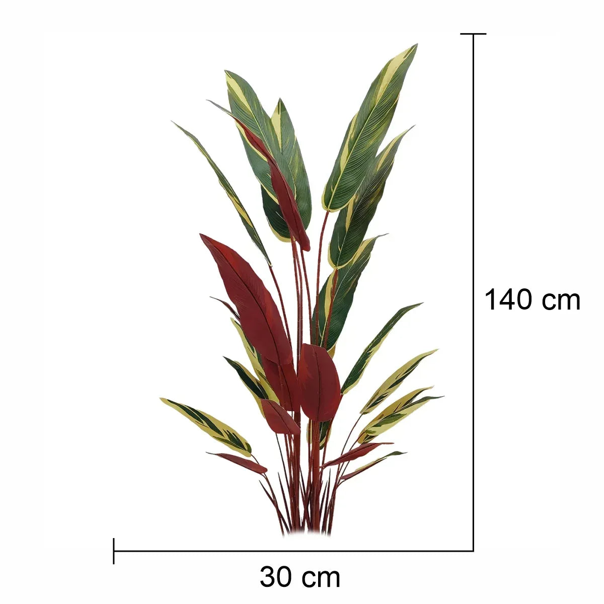 Planta artificiala, Stromanthe Sanguinea fara ghiveci, Naimeed D5619, 140x30 cm, Galben