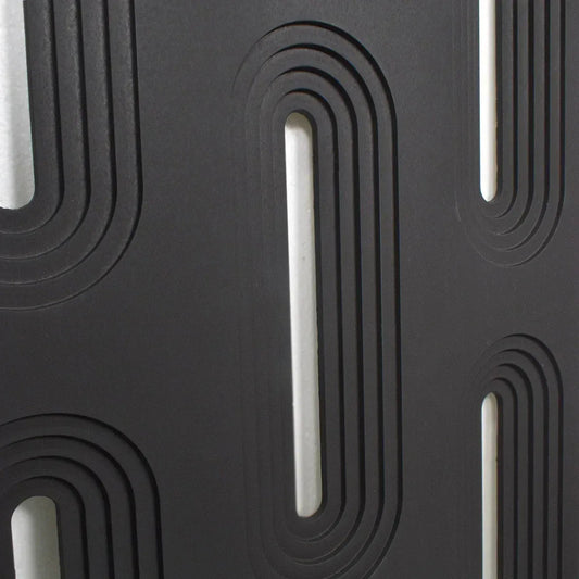 Set 4 x Panou Decorativ 3D, Naimeed D5765, ultrausor, design elegant, PU, 120 x 60 x 3 cm, Negru