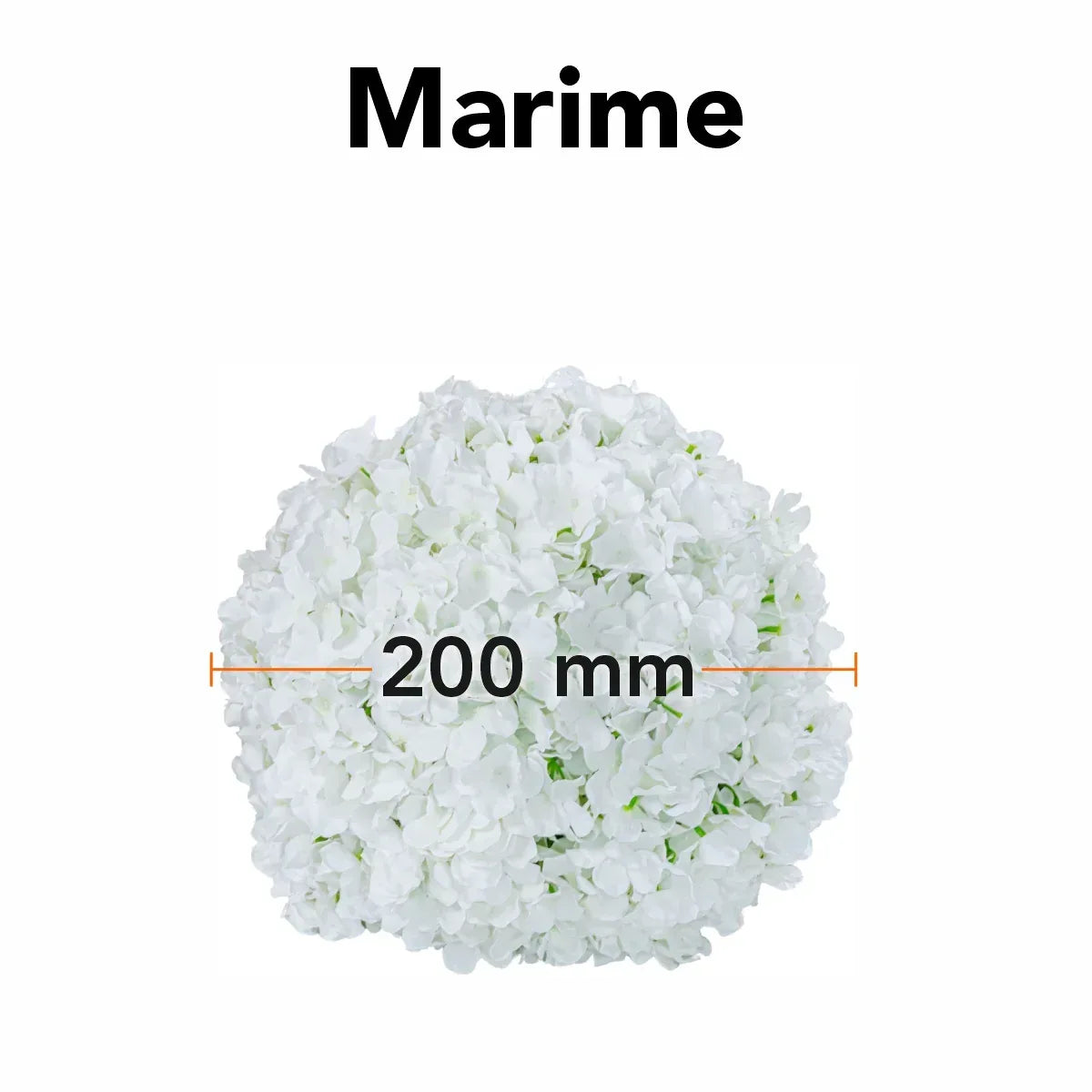 Sfera din plante artificiale, cu flori, Naimeed D5919, Alb, 200mm