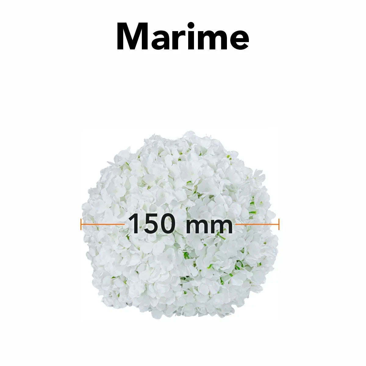 Sfera din plante artificiale, cu flori, Naimeed D5923, Alb, 150mm