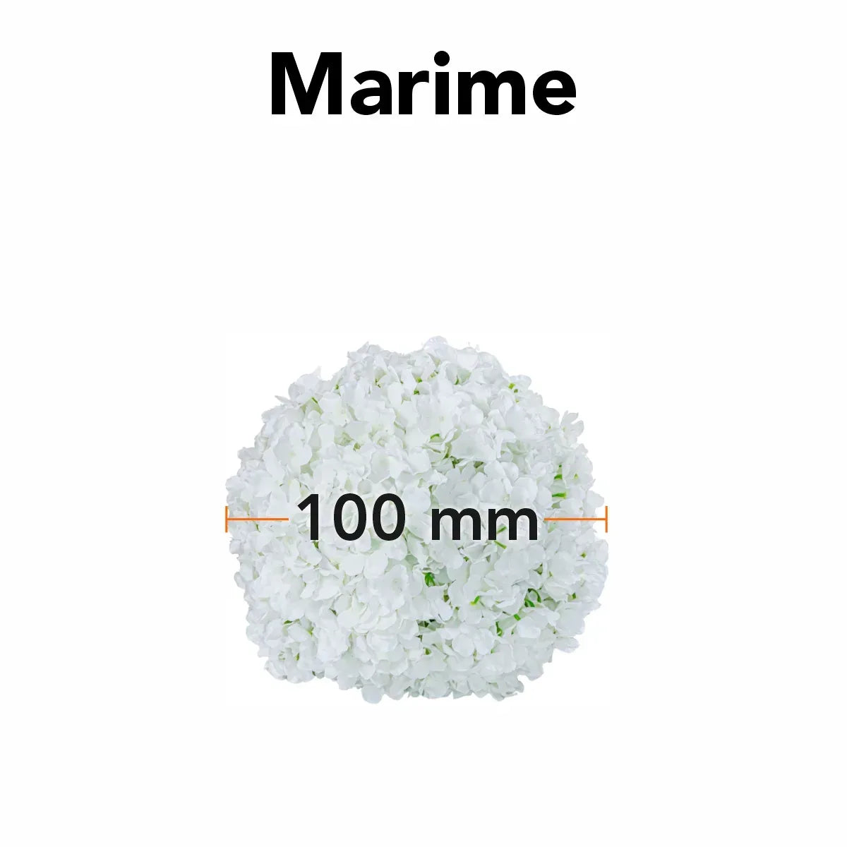Sfera din plante artificiale, cu flori, Naimeed D5927, Alb, 100mm