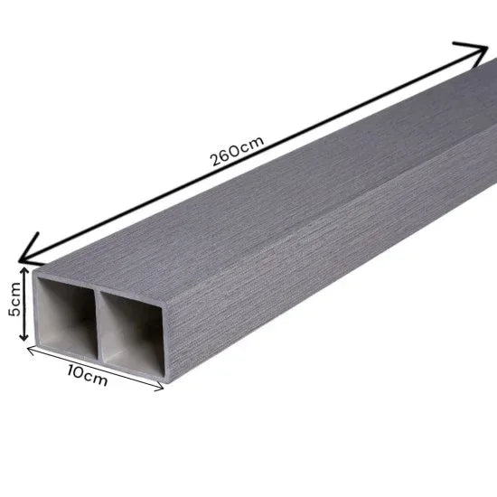 Set 5 profile Rectangular Decorativ Ranforsat WPC, Naimeed D6206, 260x10x5cm, Gri