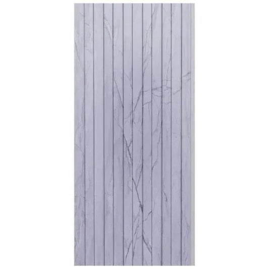 Set 5 panouri decorative, riflaj WPC, cu 6 caneluri, Naimeed D6218, 260x17x1.8cm, Gri marmura