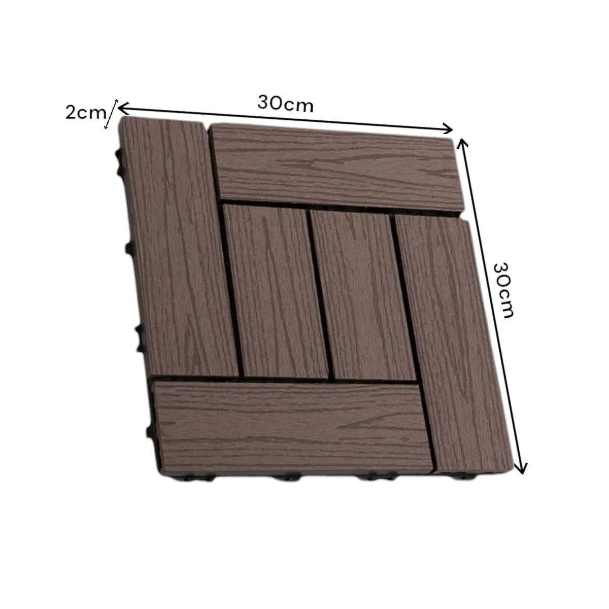 Dala deck terasa WPC, Naimeed D6253, 30x30x2cm, Maro