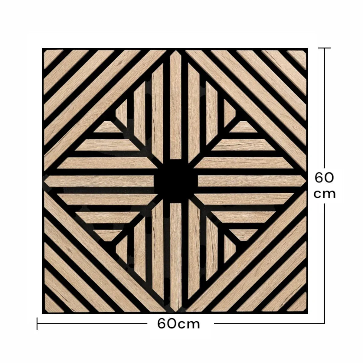 Set 5 Panouri riflaje acustice decorative, MDF si pasla, Naimeed D6769, 60x60x1.8cm, Stejar inchis