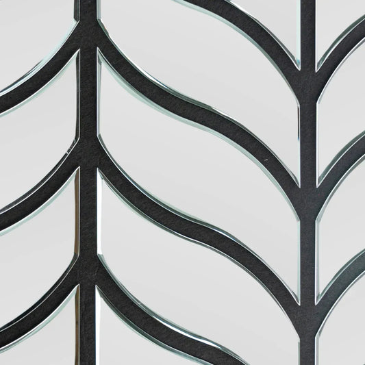 Panou riflaj acustic decorativ, Oglinda si pasla, Naimeed D6777, 90x80x1.2cm, Gri