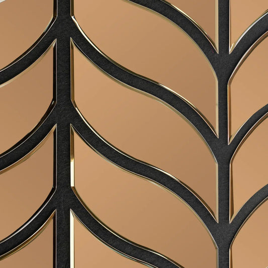 Panou riflaj acustic decorativ, Oglinda si pasla, Naimeed D6778, 90x80x1.2cm, Maro