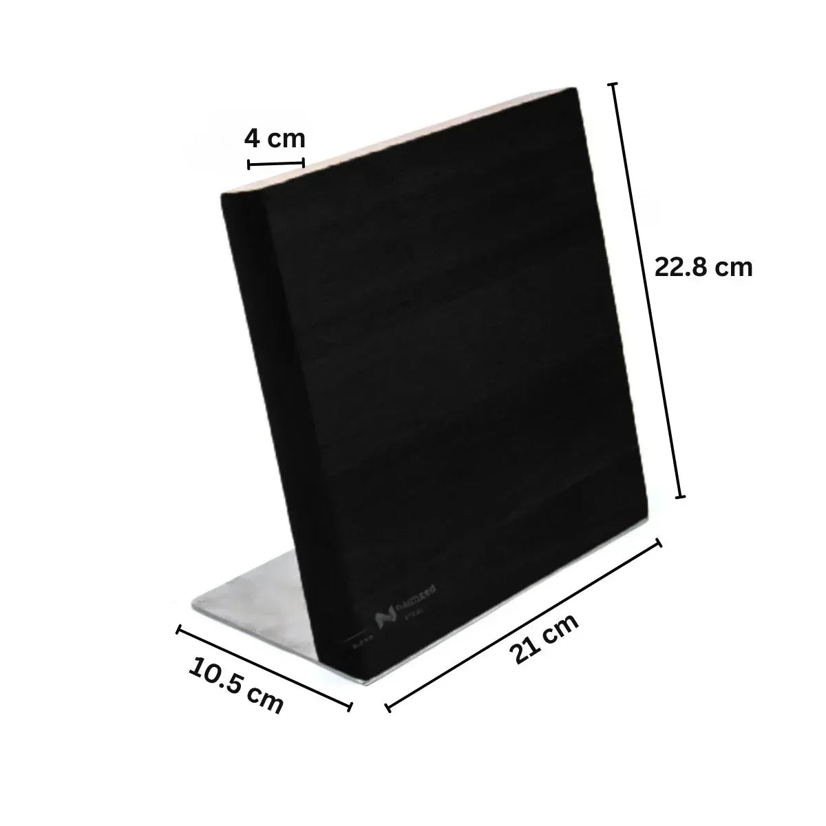 Set 4 cutite profesionale cu suport magnetic, Naimeed D6832, Negru