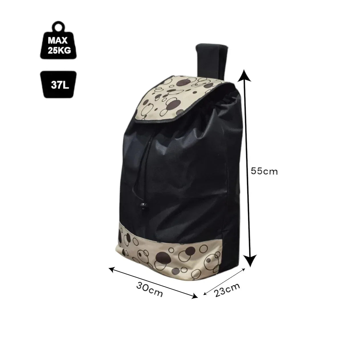 Husa rezerva, Naimeed D6876, pentru carucioarele de cumparaturi, orginal pentru carut modelul D4943, 37 L, Negru