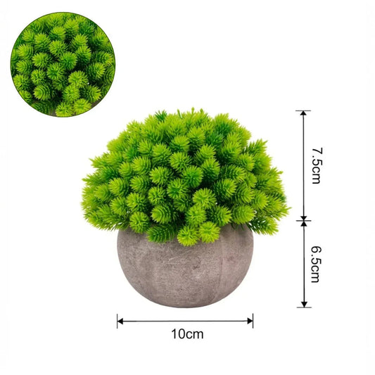 Planta artificiala, tip Cryptomeria, cu ghiveci de hartie, Naimeed D6932, 12x10 cm, Verde