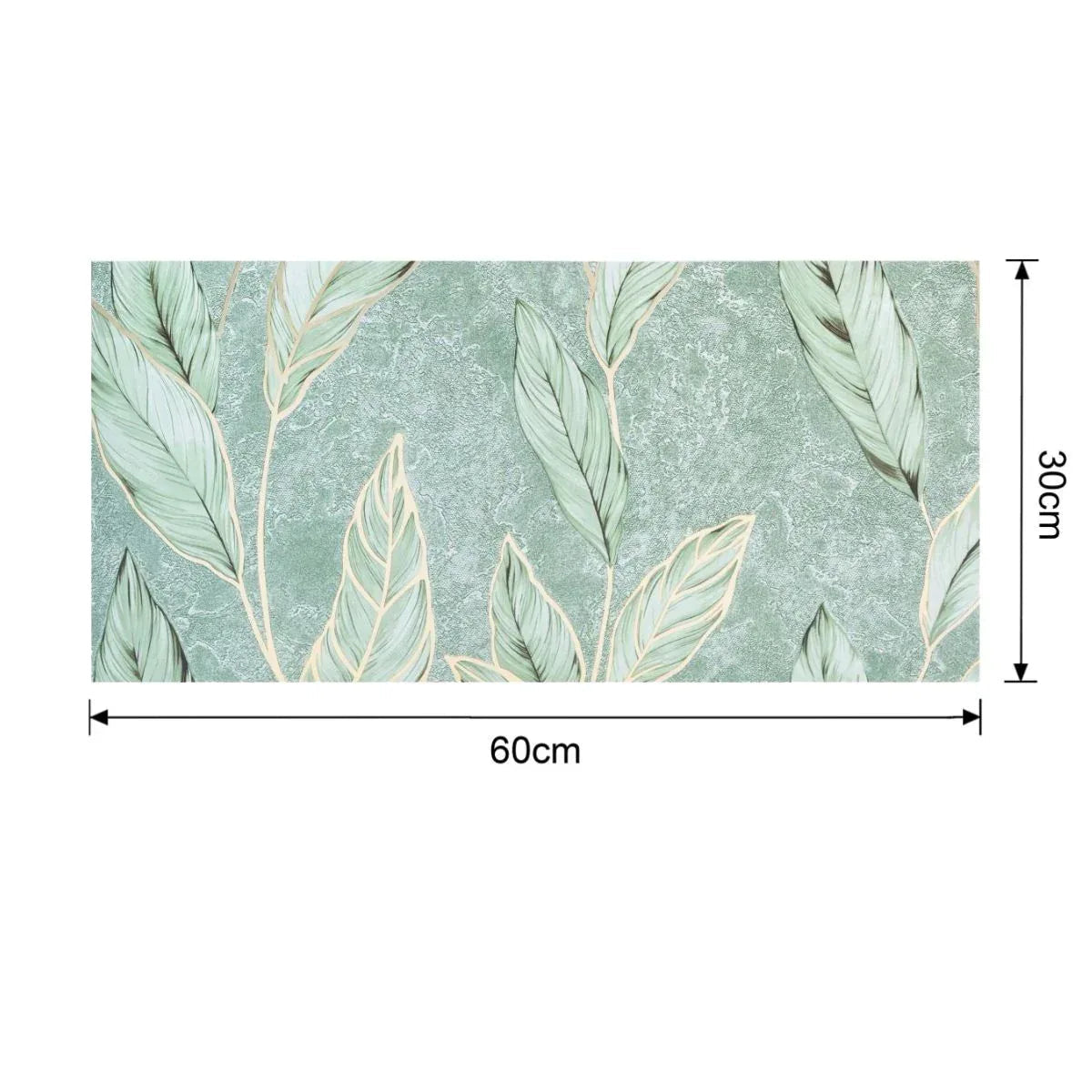 Set 6 panouri decorative autoadezive cu folie de aluminiu, efect marmura, suprafata acoperita 1.08 m², Naimeed D7115, 60x30 cm, Verde