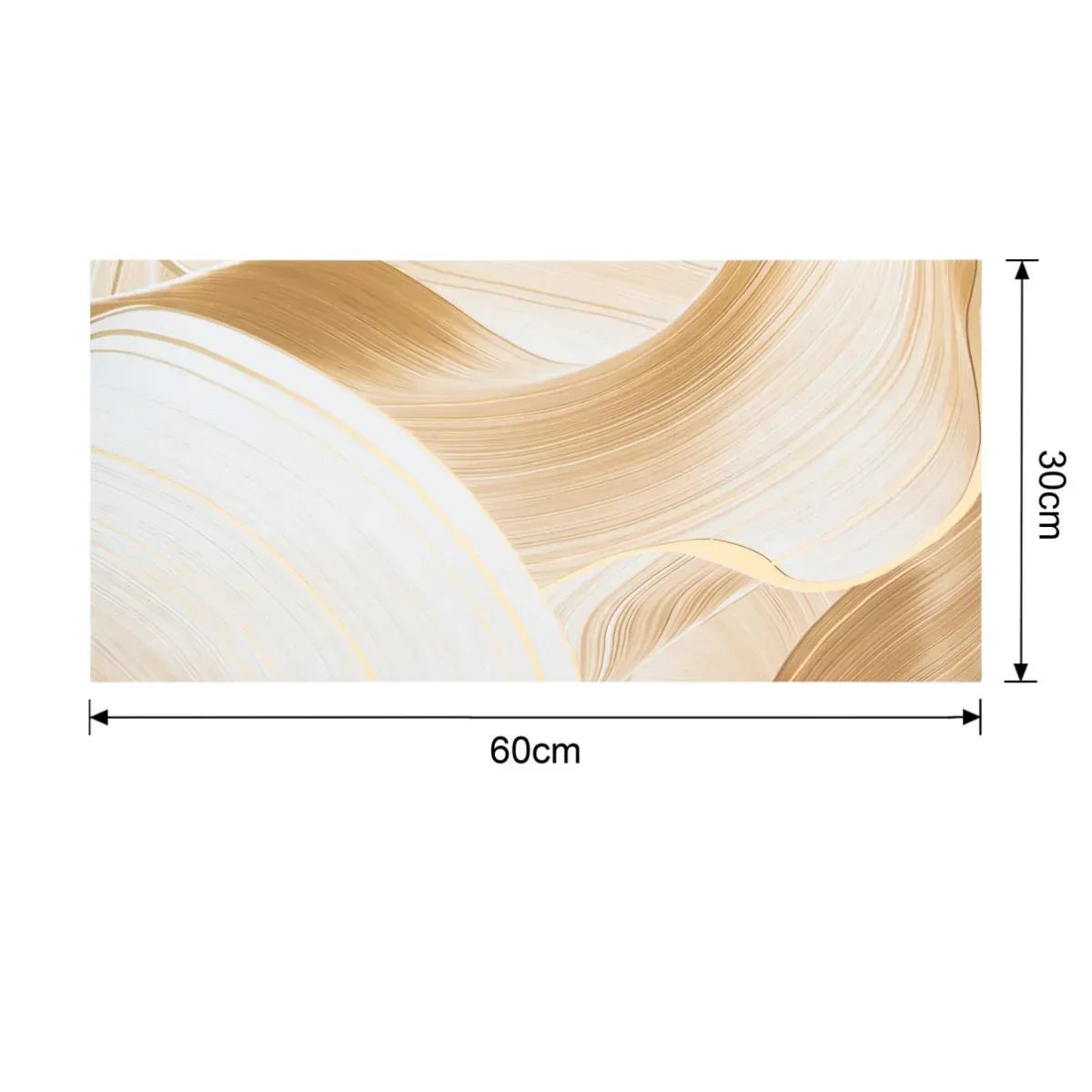 Set 6 panouri decorative autoadezive cu folie de aluminiu, efect marmura, suprafata acoperita 1.08 m², Naimeed D7119, 60x30 cm, Crem