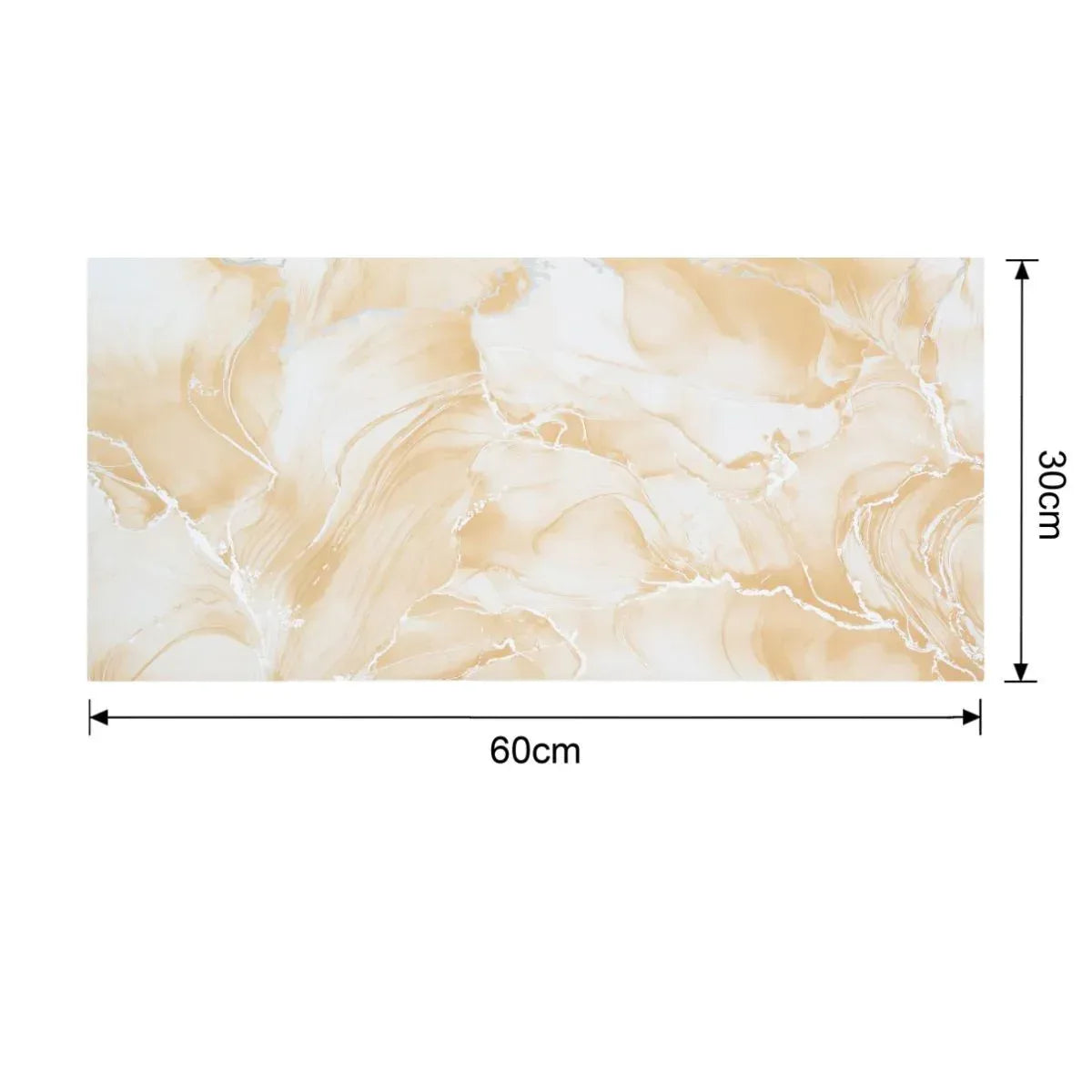Set 6 panouri decorative autoadezive cu folie de aluminiu, efect marmura, suprafata acoperita 1.08 m², Naimeed D7131, 60x30 cm, Crem