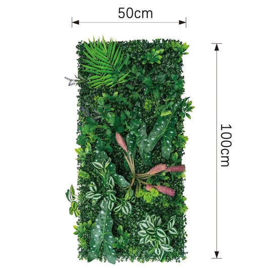 Panou din plante artificiale, cu frunze, Naimeed D7200, Verde, 100X50 cm