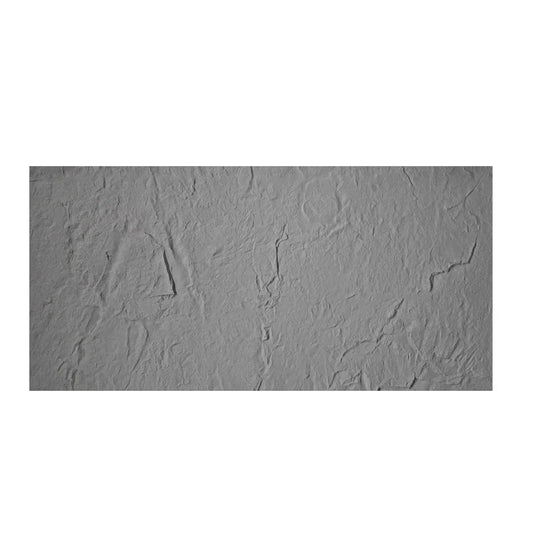 Set 12 panouri decorative din praf de piatra, Naimeed D7319, flexibile, ignifuge, strat protector ceramic, rezistente la razele UV, 120x60x0.2 cm, gri deschis