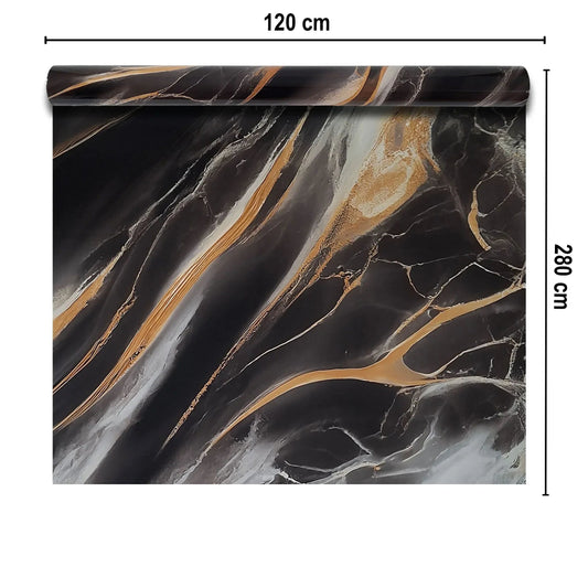 Rola panou autoadeziv, PET premium, Naimeed D7408, design modern, 2.5mm grosime, 120x280cm, Negru