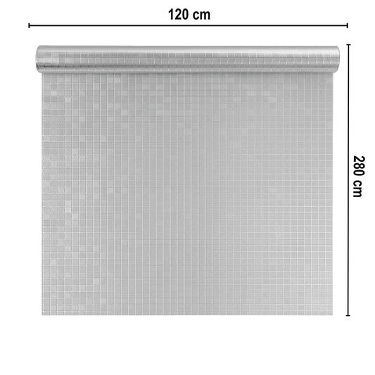 Rola panou autoadeziv, PET premium, Naimeed D7424, design 3D cu model in relief, 2.5mm grosime, 120x280cm, Argintiu