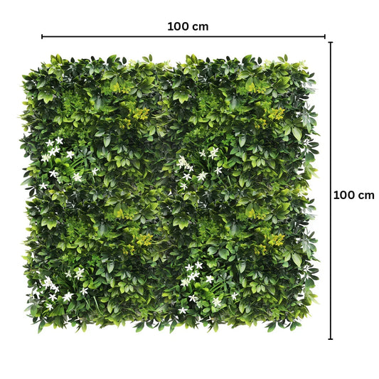 Panou din plante artificiale,cu frunze, Naimeed D7440, Verde, 100x100 cm