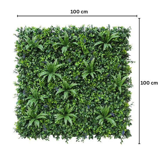 Panou din plante artificiale,cu frunze, Naimeed D7477, Verde, 100x100 cm
