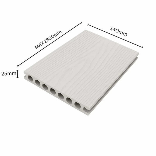 Pardoseala decking terasa din compozit WPC, Naimeed D7483, rezistenta sporita, 280x14x2.5cm, Crem