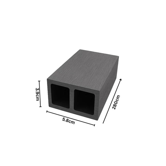 Profil dreptunghiular ranforsat din WPC co-extrudat, Naimeed D7505, 280×5.8×3.9 cm, Gri