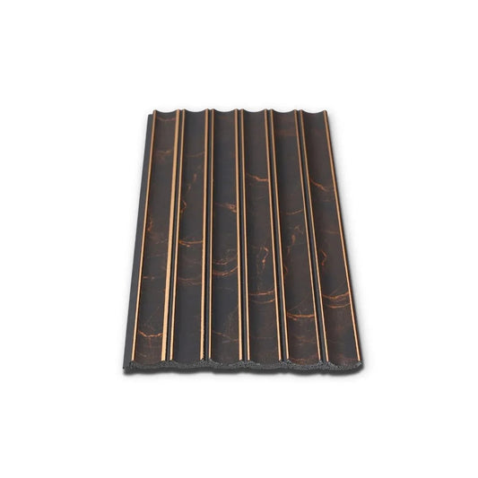 Panou decorativ, riflaj, polimer rigid, Naimeed D7632, Dimensiuni 270x12x0.55cm, Negru Bronz