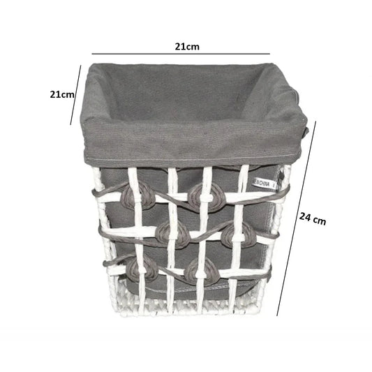 Cos Depozitare din Ratan, Model Impletit, Naimeed D834, 10L, Gri