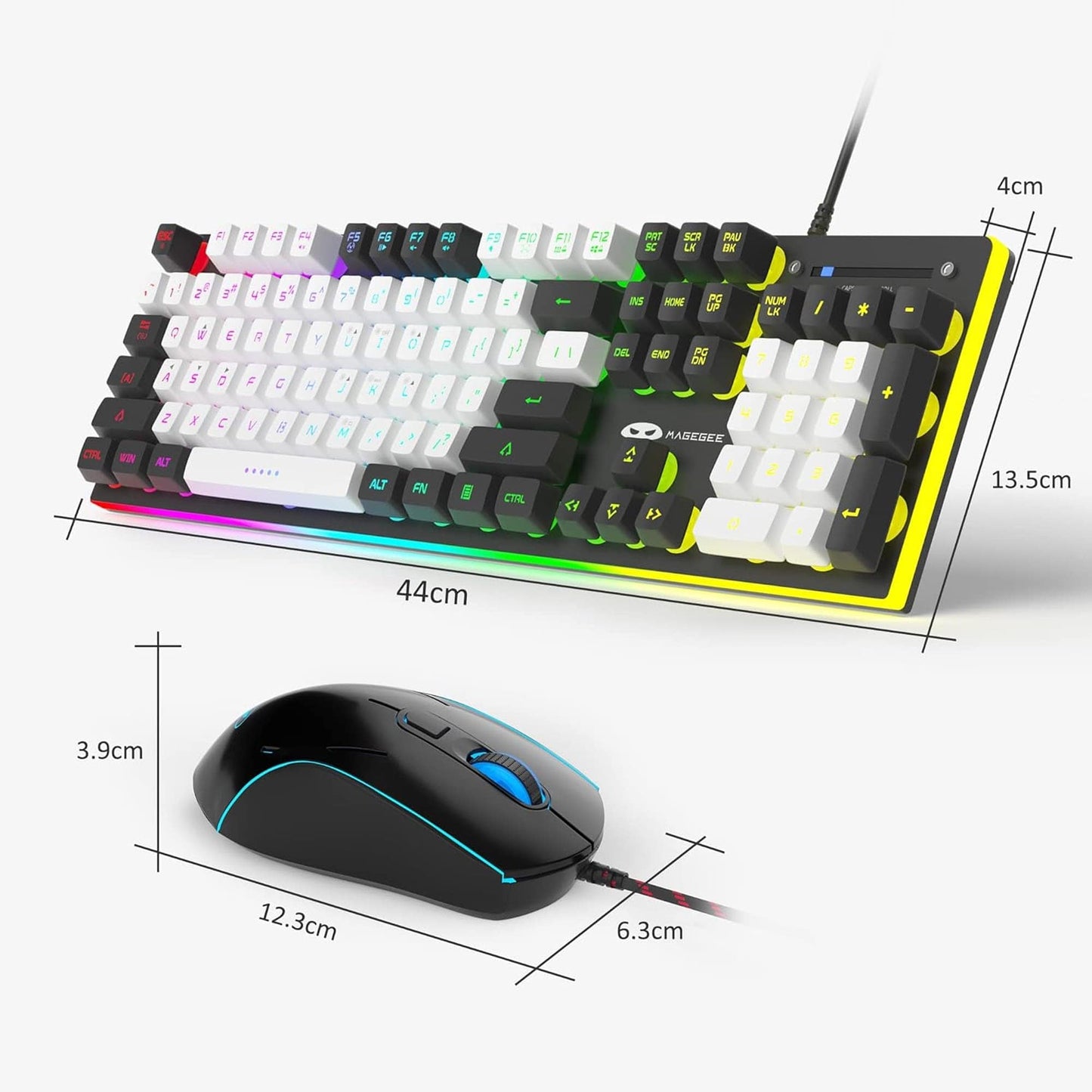 Kit Tastatura Timebox, Mouse Gaming, RGB, 104 taste, Negru