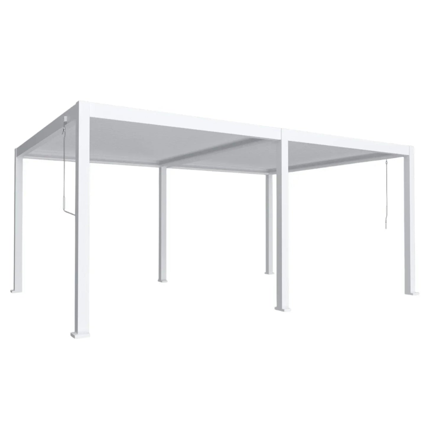 Pergola bioclimatica, iluminare LED, aluminiu, Naimeed D6793, 600x400x250cm, Alb