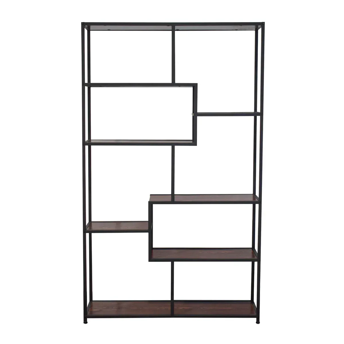 Biblioteca cu 7 polite, Naimeed P08-120, Negru/Stejar Thermo