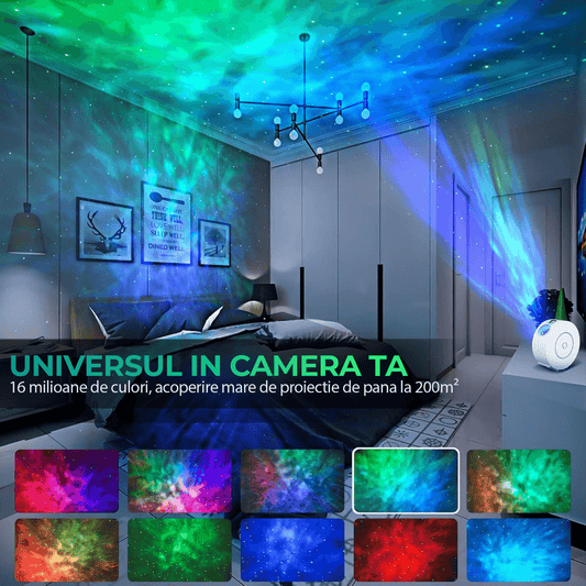 Lampa de veghe tip proiector stele cu aplicatie pe telefon