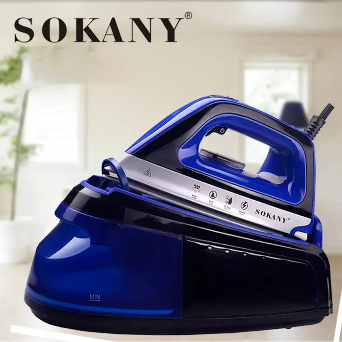 Statie de calcat cu abur Sokany SK-188, 2400W, 1.2L, Albastru