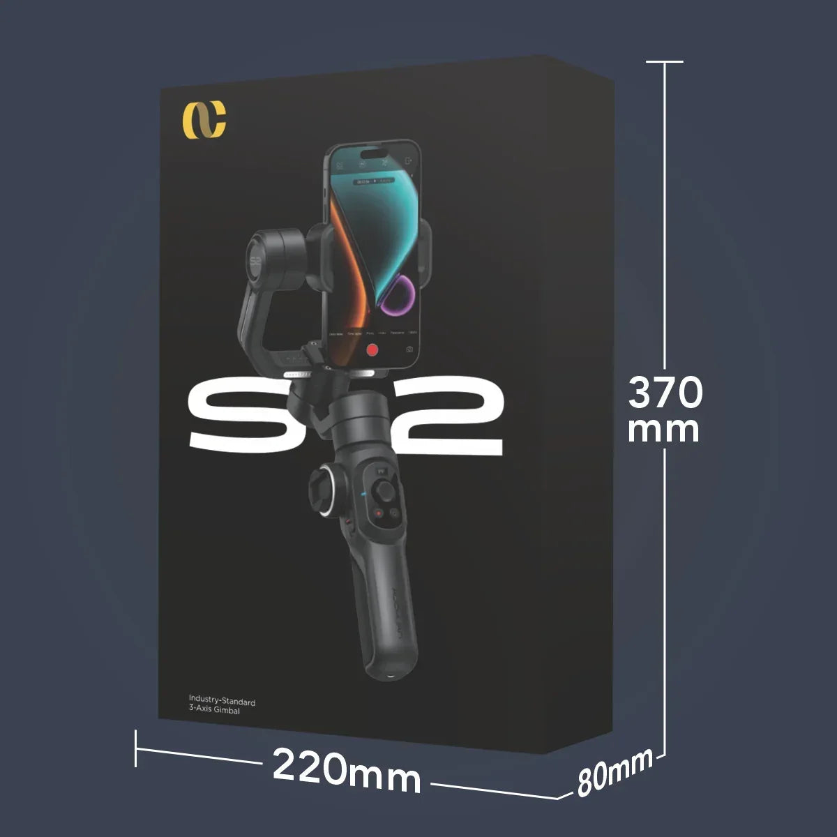 Gimbal Aochuan SMART S2, D6733, cu 3 axe, aplicatie dedicata, Content Creator Edition, Negru Mat