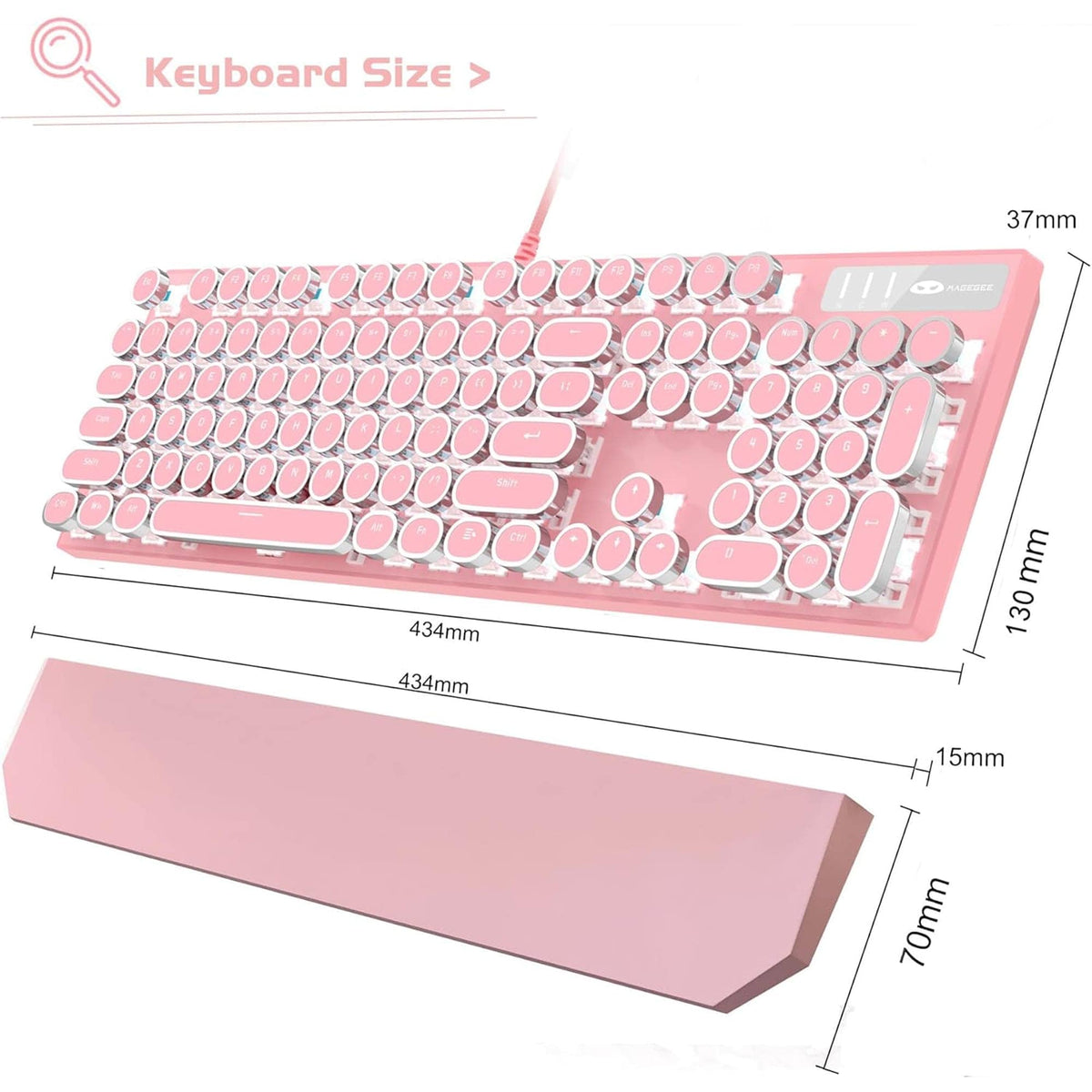 Tastatura Mecanica Gaming Timebox, Blue Switch, iluminare LED, Roz