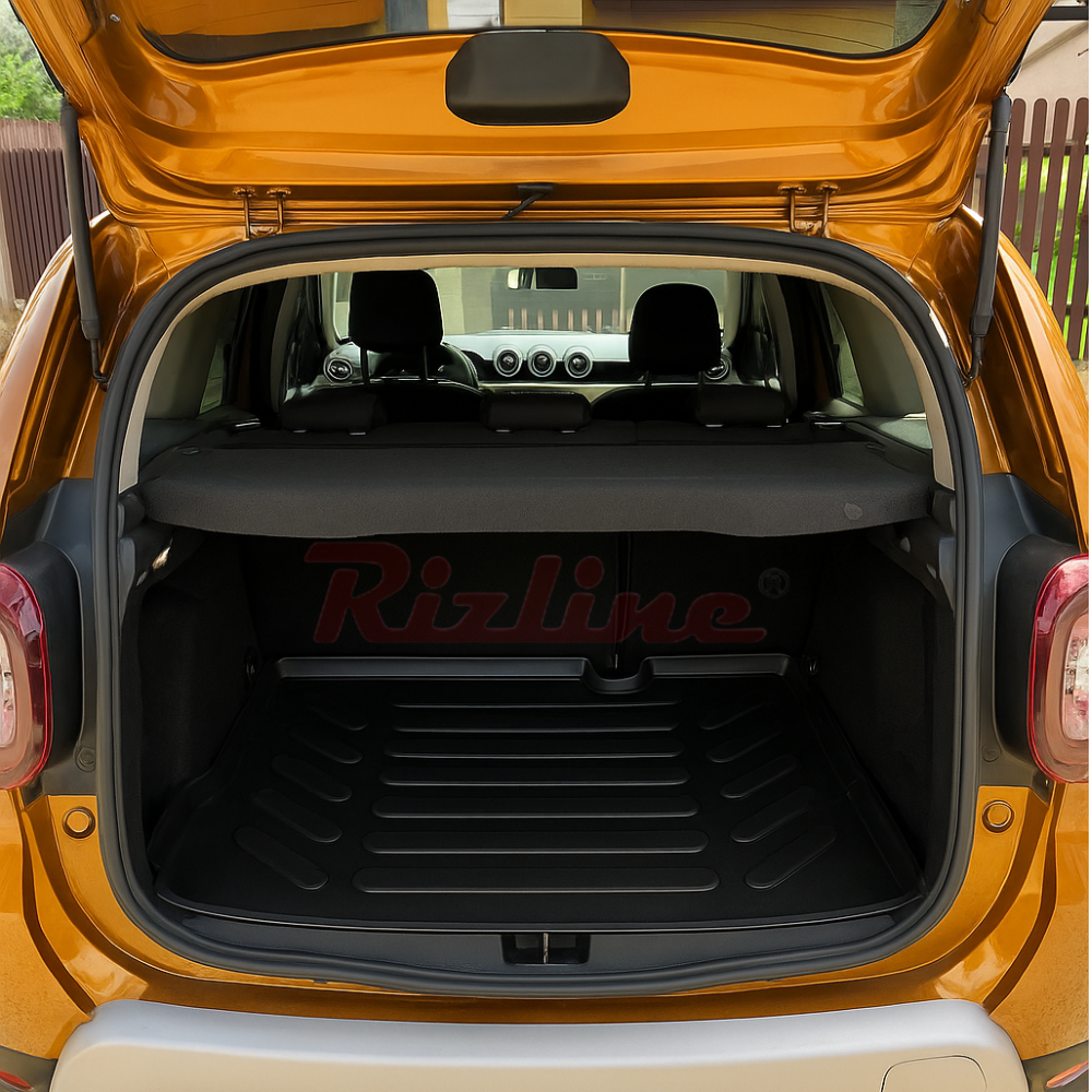 Set complet Rizline Dacia Duster 2018–2022 4x2 Prestige – Covorașe față, spate și tăviță portbagaj