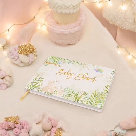 Album Baby Shower model floral - Alb