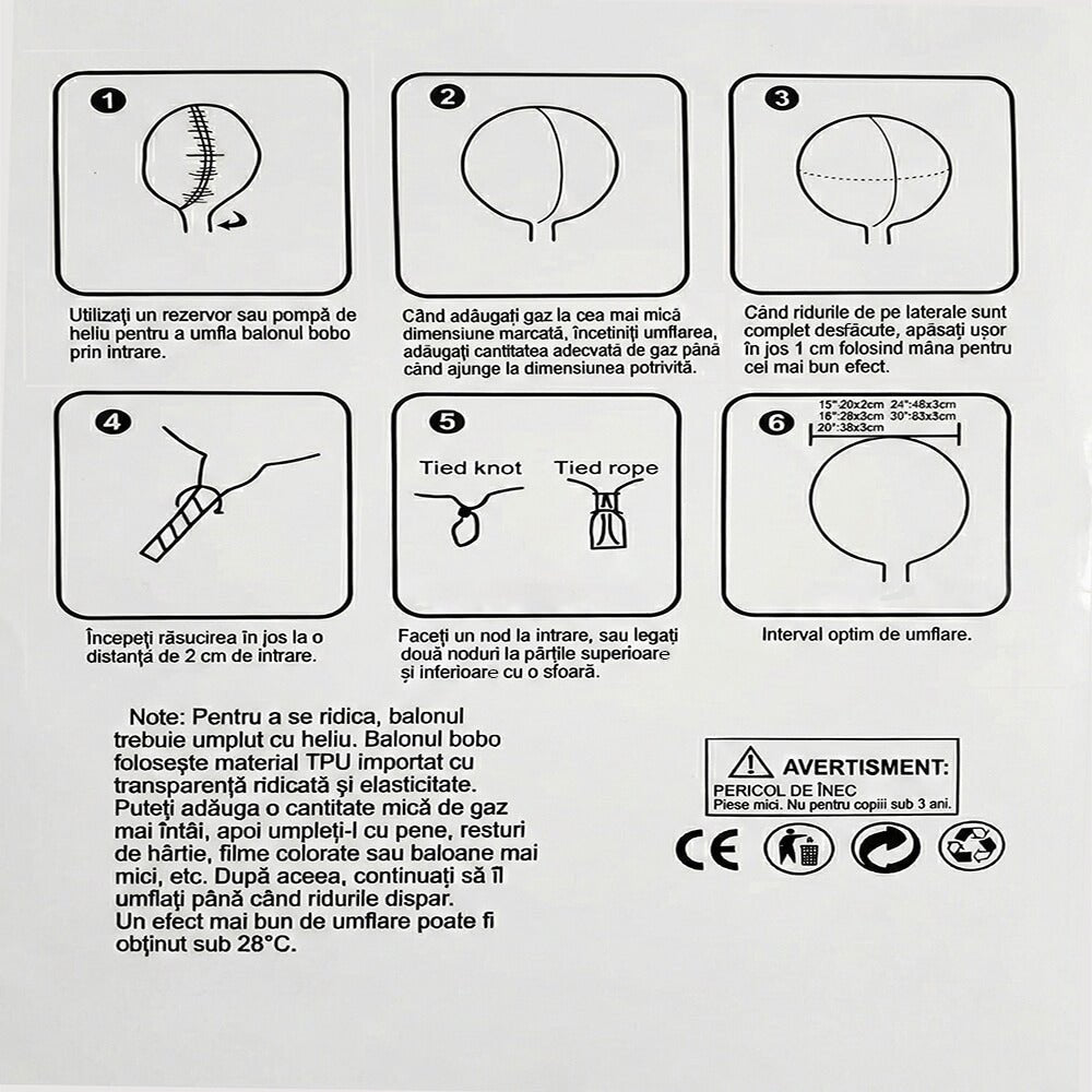 Balon transparent rotund (set 25 buc)