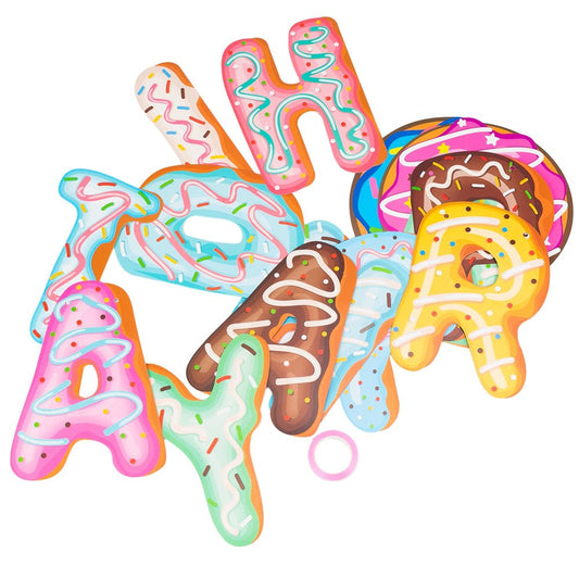 Banner aniversar din hârtie cu design gogoși