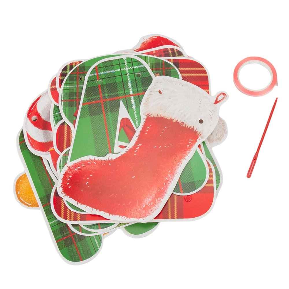 Banner Crăciun cu mesaj Merry Christmas - model 2 roșu și verde