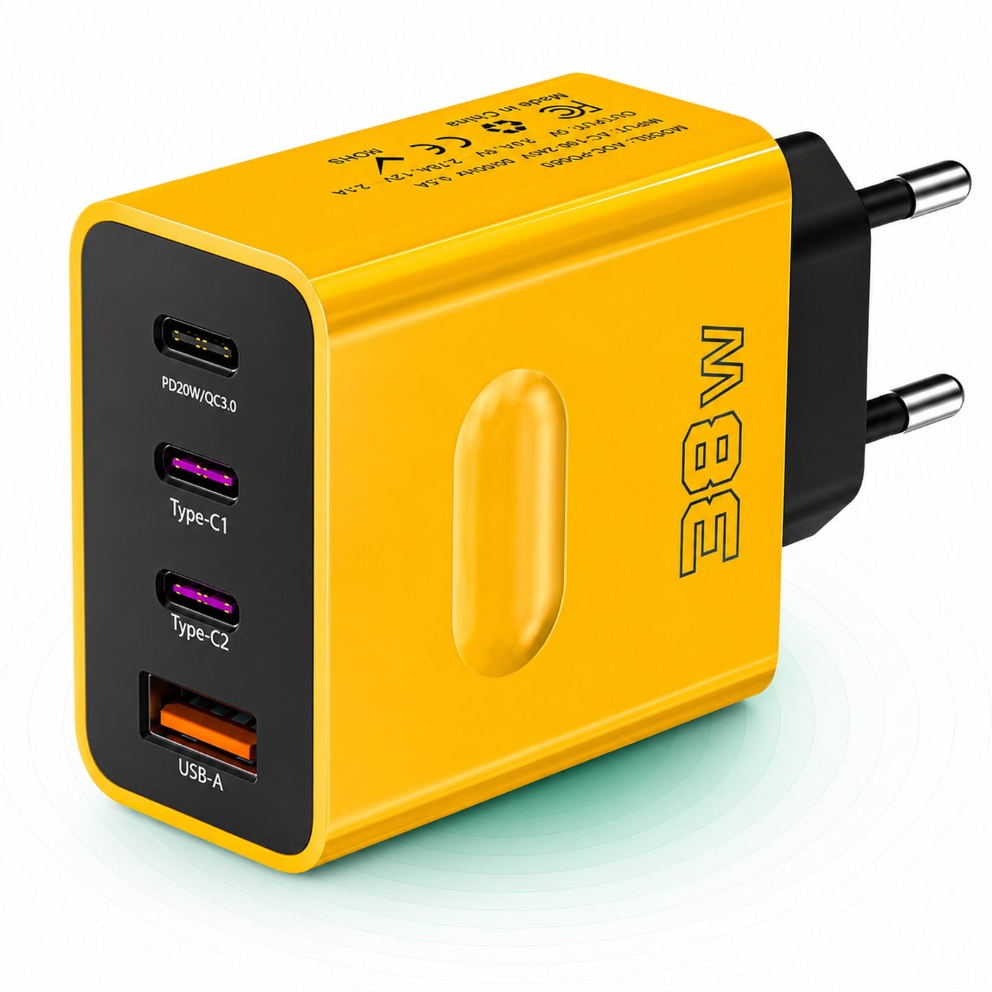 Incarcator Retea Timebox, 5 Porturi, 65W, 3 x USB, 2 x Type-C, QC 3, Negru