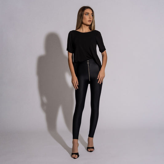 Tricou dama negru cu spatele gol No1