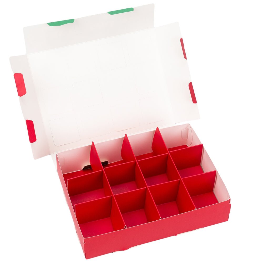 Cutie Crăciun tip calendar Advent cu 12 compartimente (set 5 buc)