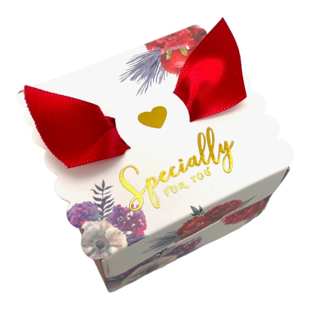 Cutie cu panglică mică - roșu (set 50 buc)