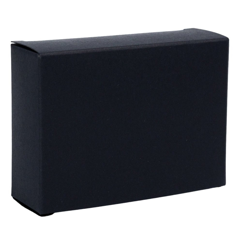 Cutie dreptunghiulară din hârtie cu fereastră ovală - negru (set 50 buc)